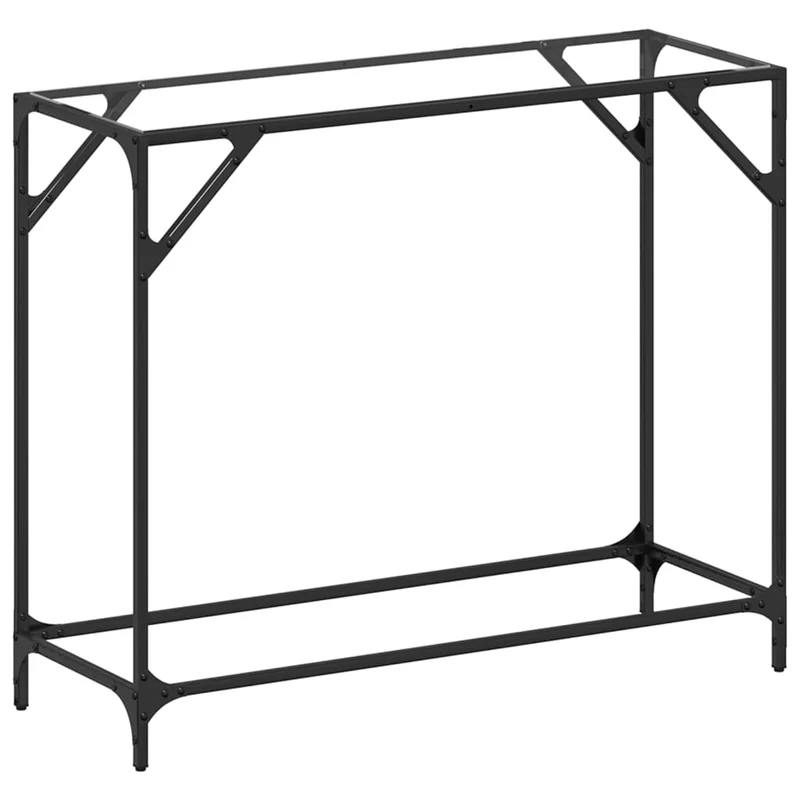 Meuble console d'entrée moderne 98 x 35 x 81cm acier transparent et acier DEC031355