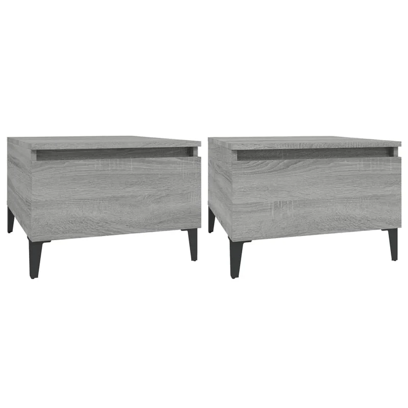 Lot de 2 tables de chevets avec tiroir 50 x 46 x 35 cm bois ingénierie gris DEC032650