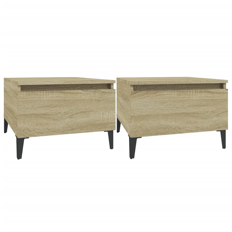 Lot de 2 tables de chevets avec tiroir 50 x 46 x 35 cm bois ingénierie couleur chêne DEC032631