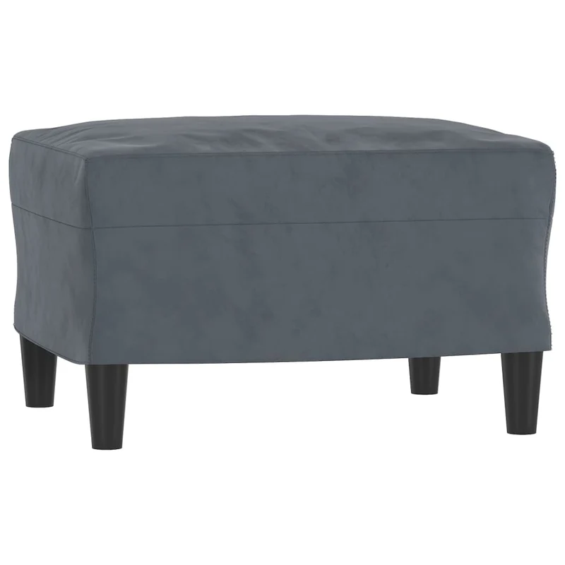 Repose-pieds tabouret 60 x 50 x 41 cm en velours gris DEC030307