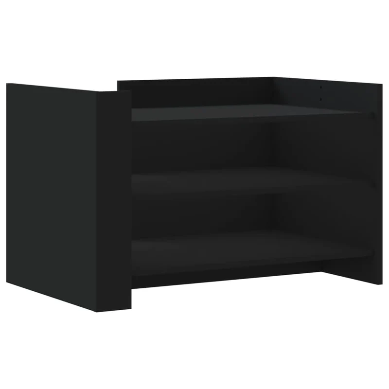 Table basse avec étagères design moderne 80 x 50 x 50 cm bois d'ingénierie noir DEC039778
