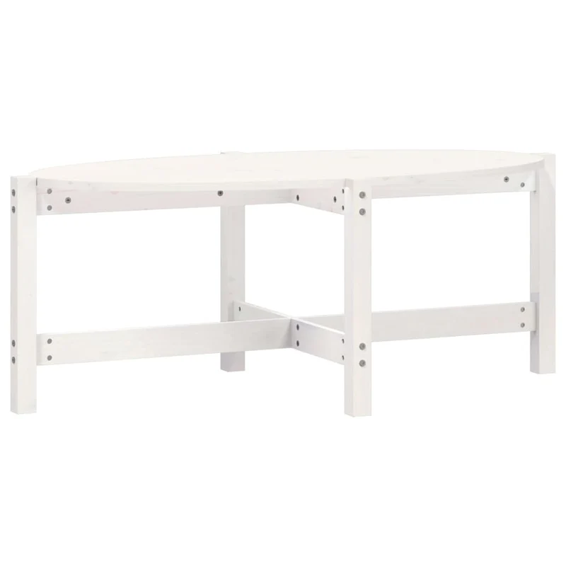 Table basse de salon design simple 118 x 63 x 45 cm bois massif de pin blanc DEC037854