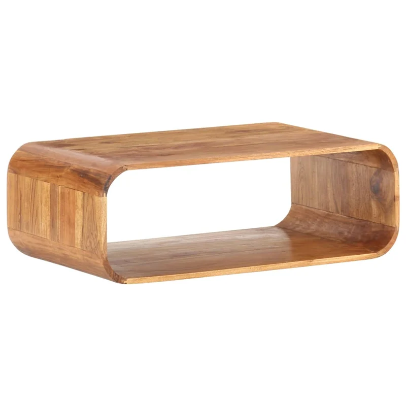 Table basse de salon design rustique vintage 90 x 50 x 30 cm bois d'acacia avec finition couleur miel DEC037218