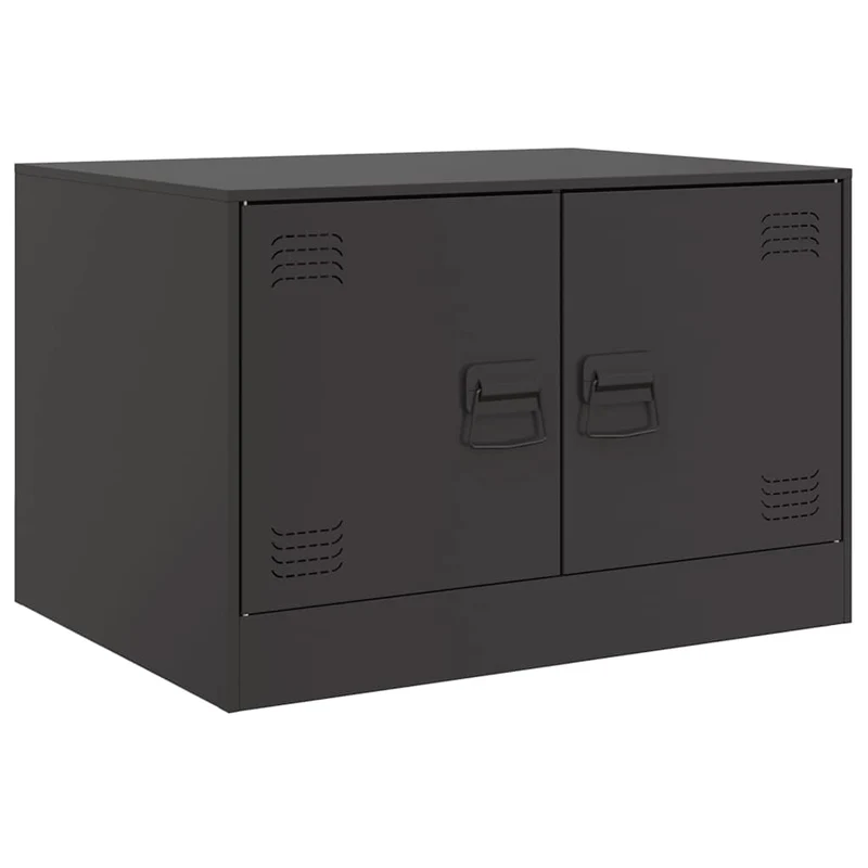 Table basse avec espace de rangement design industriel 67 x 50 x 44 cm acier noir DEC039727