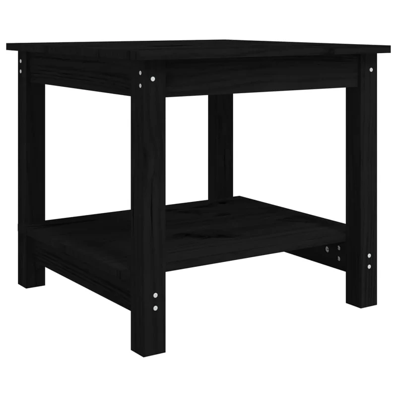Table basse style simple et rustique 50 x 50 x 45 cm bois massif de pin noir DEC039674