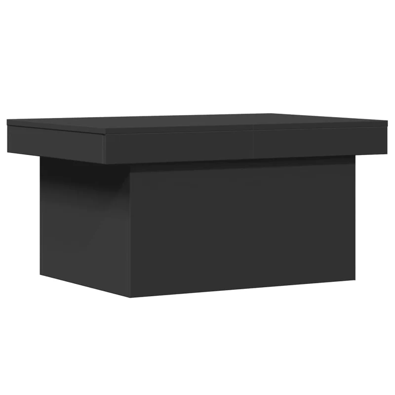 Table basse plateau coulissant design moderne et contemporaine 100 x 55 x 40 cm bois d'ingénierie noir DEC039577