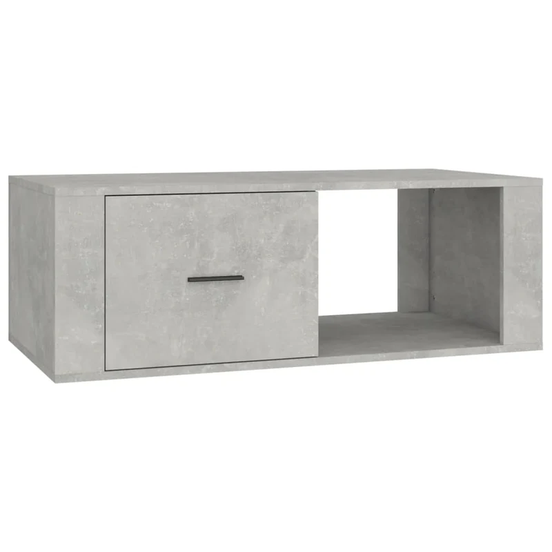 Table basse avec tiroir et compartiment ouvert design contemporain épuré 100 x 50,5 x 35 cm bois d'ingénierie gris DEC039229
