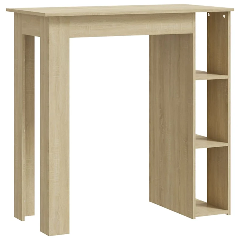 Table d’appoint multifonction avec étagère 102 x 50 x 103,5 cm en bois d'ingénierie couleur chêne DEC036346