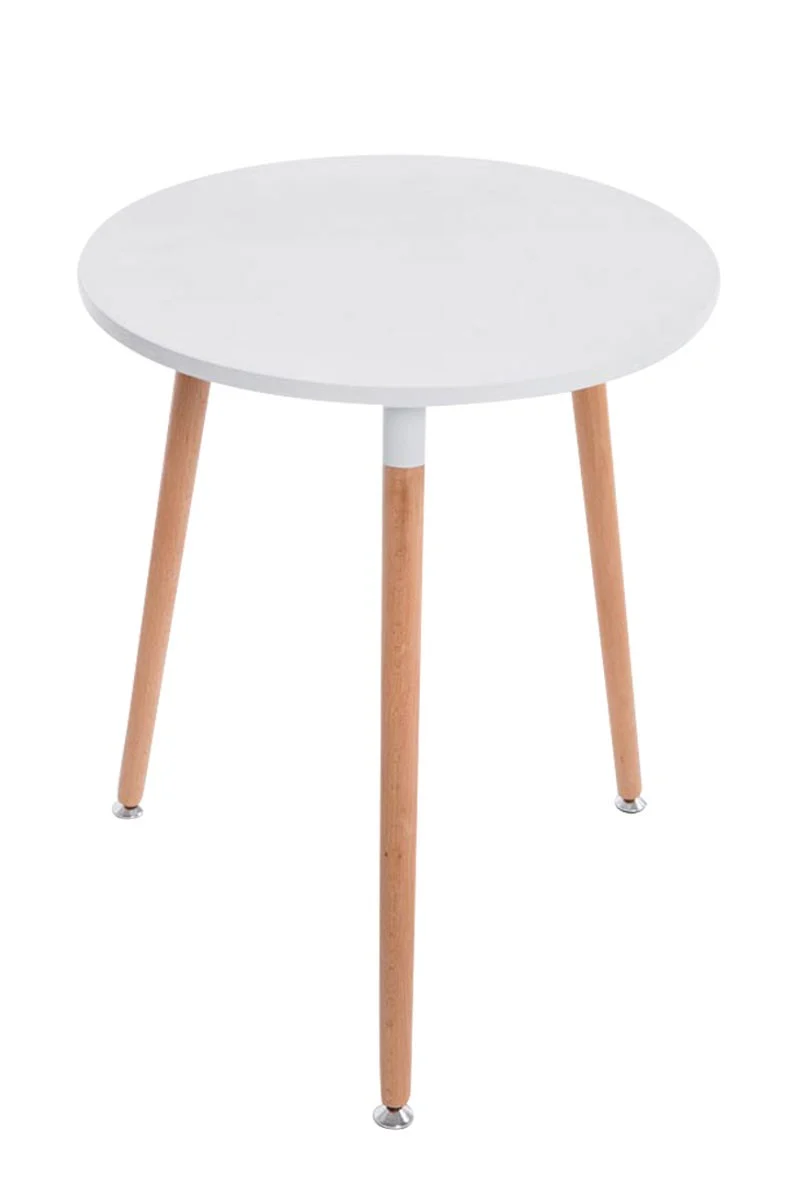 Table de cuisine petite table d'appoint ronde 3 pieds en bois clair Ø60 cm TAB10012