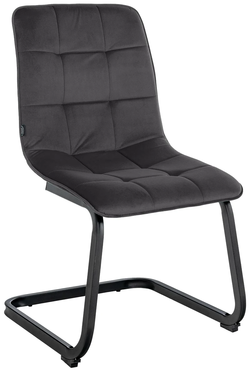 Chaise de salle à manger x1 housse en velours matelassé noir et cadre en métal noir CDS101148
