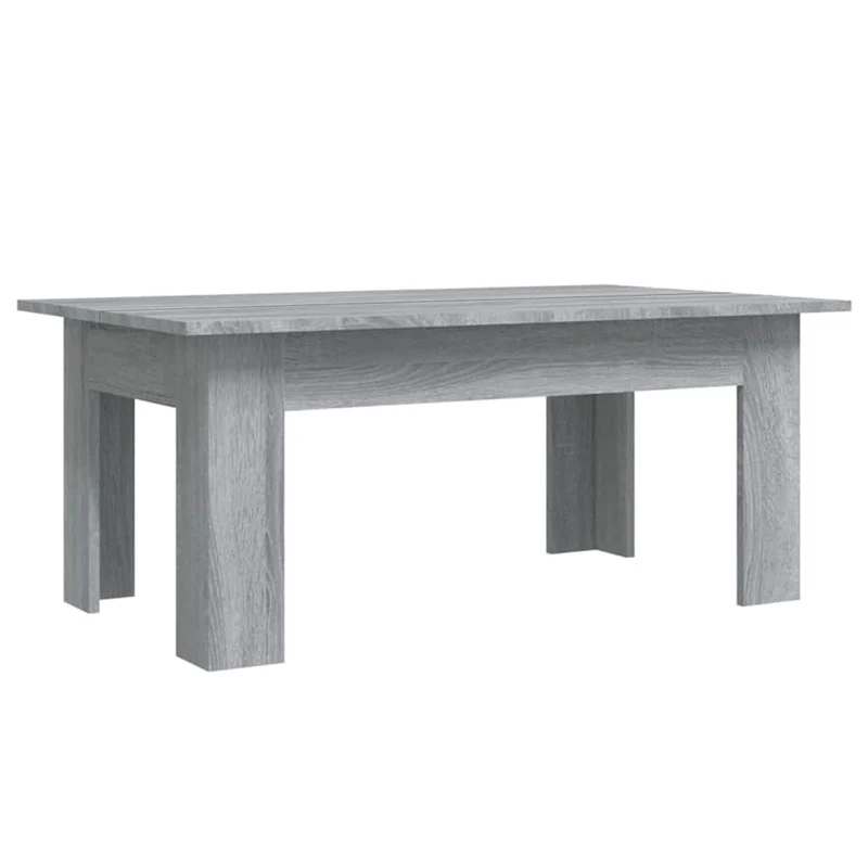 Table basse design moderne sobre 100 x 60 x 42 cm bois d'ingénierie gris DEC039967