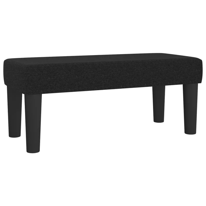 Banc bout de lit design classique 70 x 30 x 30 cm en tissu noir DEC024681