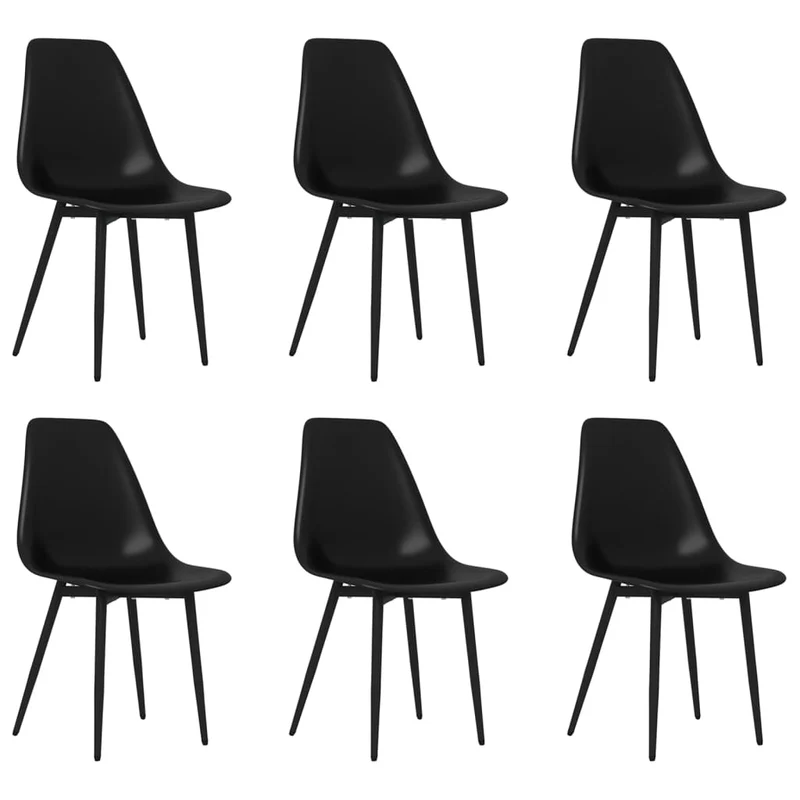 Set de 6 chaises de salle à manger design classique en pp noir DEC025699