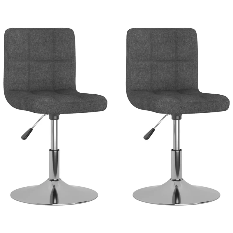 Lot de 2 chaises de salle à manger siège pivotant hauteur réglable en tissu gris foncé cadre en acier DEC025249
