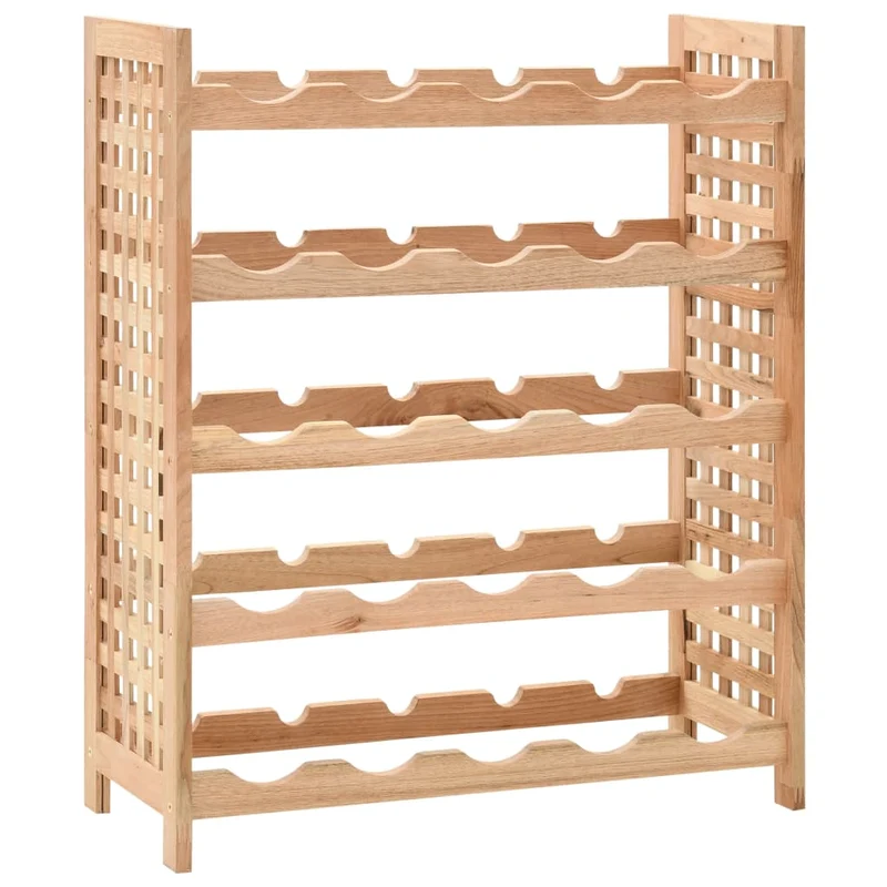 Casier range bouteilles étagère de rangement vin pour 25 bouteilles 5 niveaux en bois de noyer 63 x 25 x 73cm DEC024309