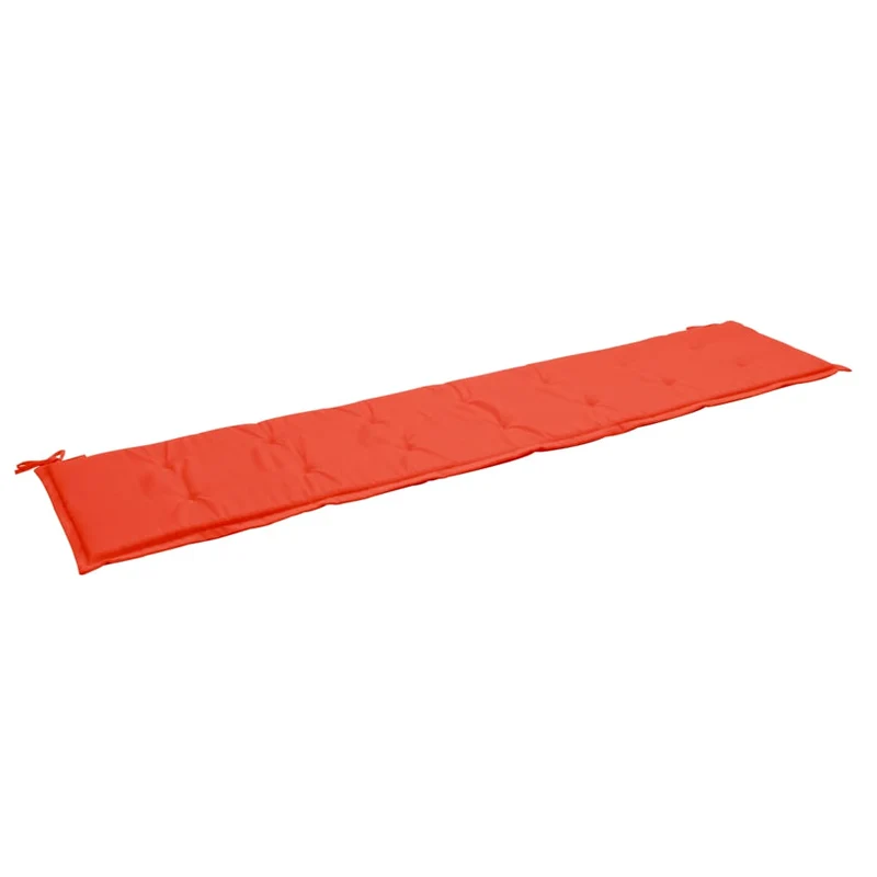 Coussin de banc de jardin résistant à l'eau 200 x 50 x 3 cm 100 % polyester rouge DEC021738