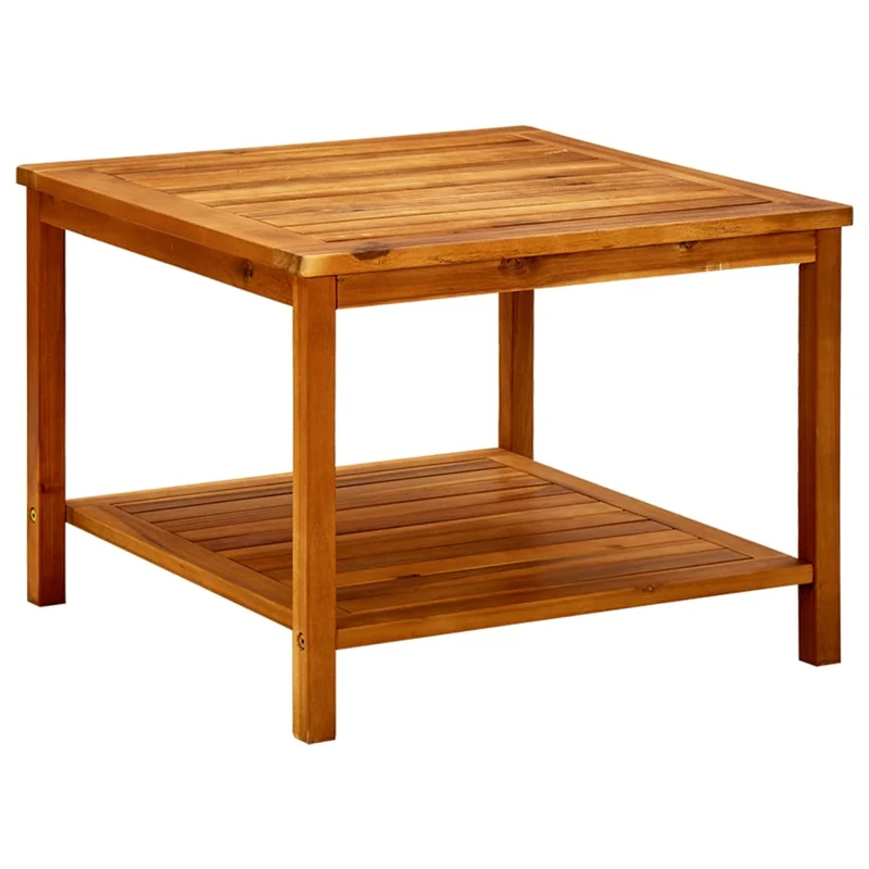 Table basse de salon design rustique 60 x 60 x 45 cm bois d'acacia solide marron DEC037110