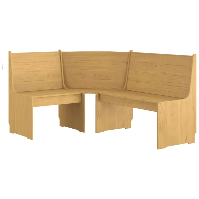 Banc d'angle de cuisine ou salle à manger 151 cm bois de pin marron miel DEC025004