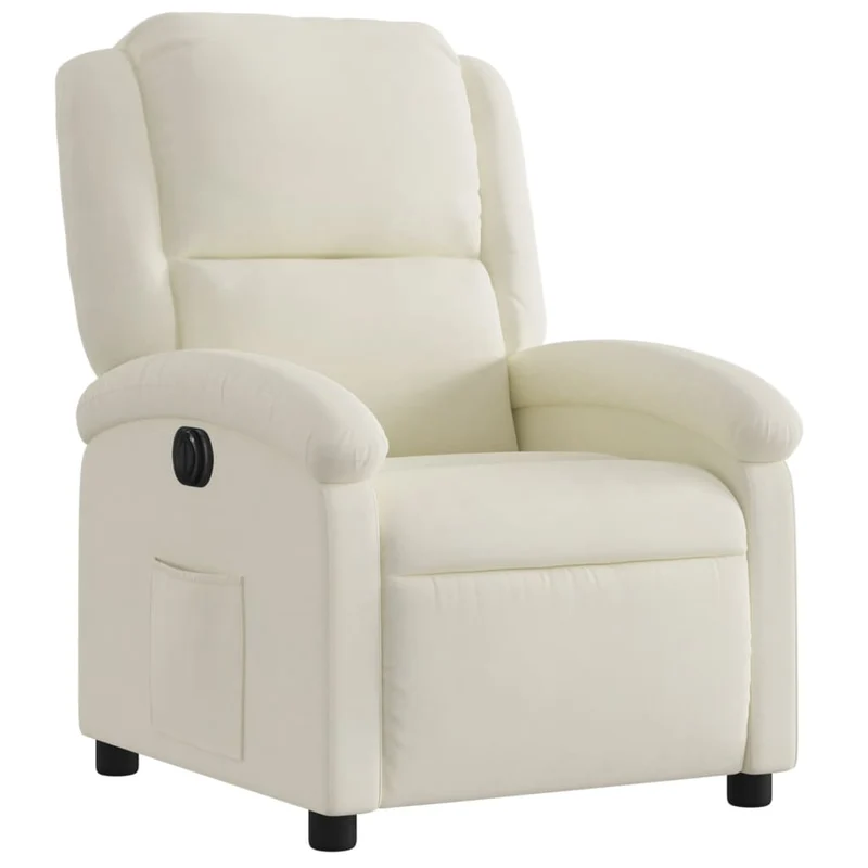 Fauteuil relax TV fonction d'inclinaison électrique très confortable en velours crème DEC028296
