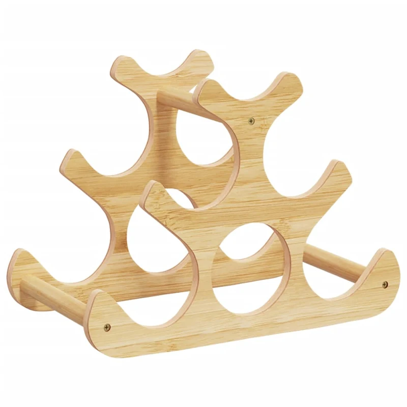 Casier range bouteilles étagère de rangement vin pour 6 bouteilles 35 x 18 x 25,5 cm bambou DEC024402
