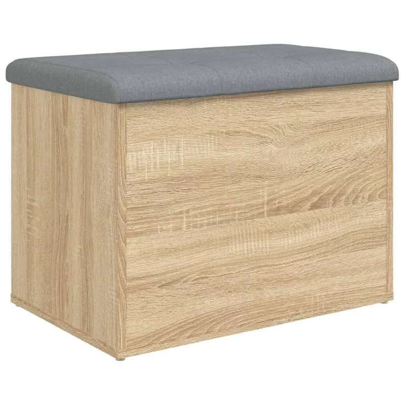 Banc banquette de rangement couleur chêne sonoma 62 x 42 x 45 cm bois d'ingénierie brun DEC024753