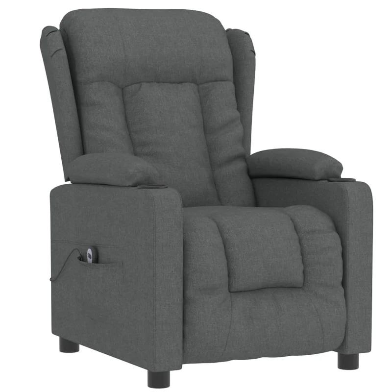 Fauteuil relax TV fonction de levage électrique très confortable en tissu gris foncé DEC028357