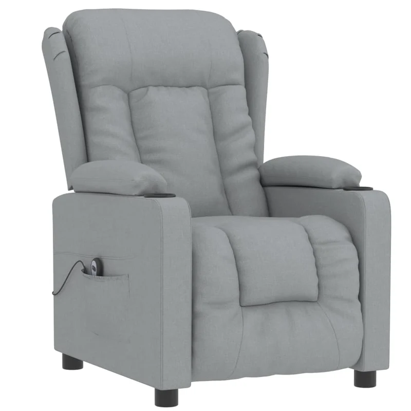 Fauteuil relax TV fonction de levage électrique très confortable en tissu gris clair DEC028303