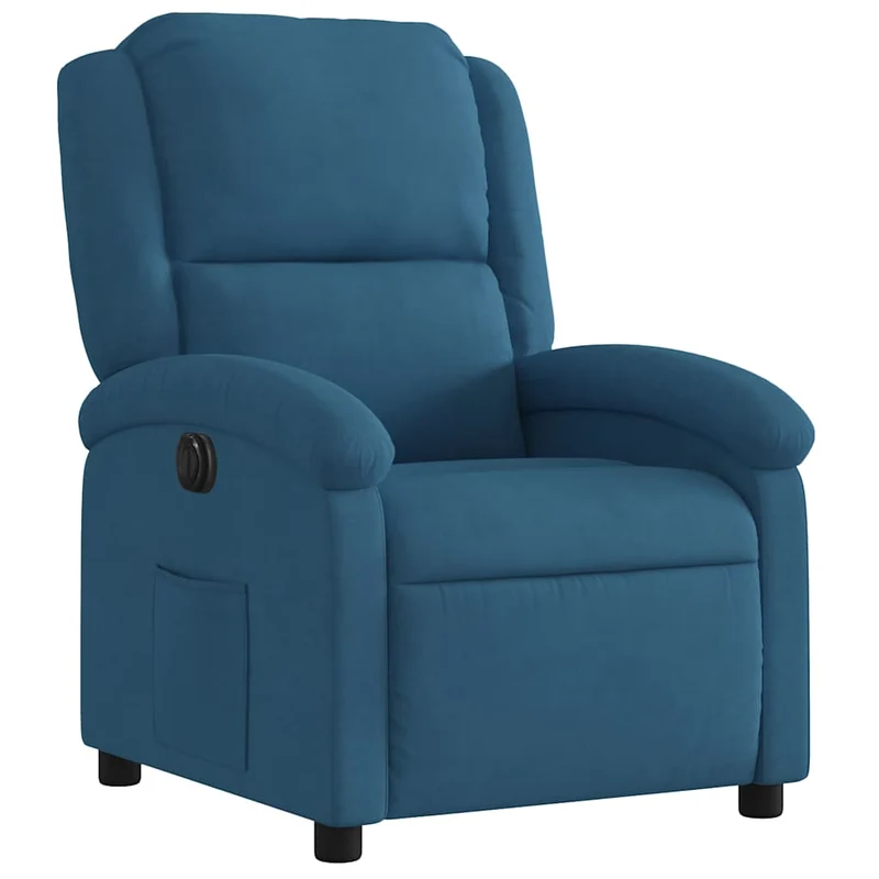 Fauteuil relax TV fonction de levage électrique très confortable en velours bleu DEC028240
