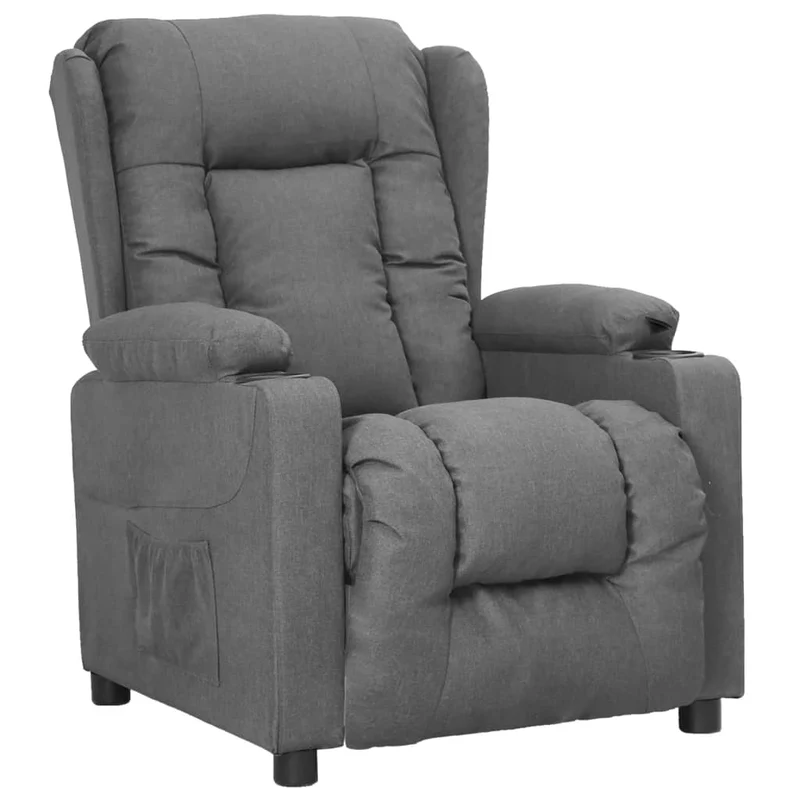 Fauteuil relax TV rembourrage confortable fonction d'inclinaison manuelle en tissu gris clair DEC027904