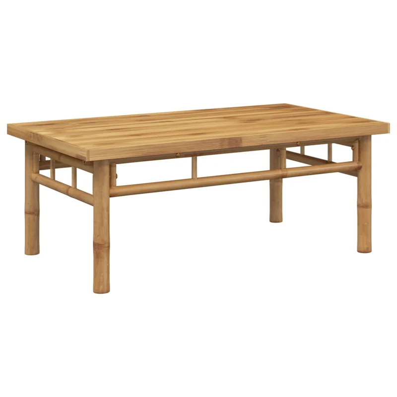 Table basse de salon design exotique 90 x 50 x 35 cm bambou marron DEC037223