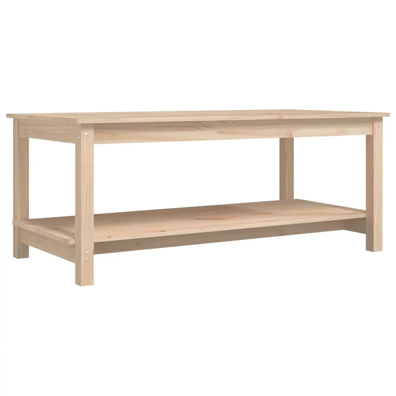 Table basse de salon design rustique 110 x 55 x 45 cm bois massif de pin non traité DEC037003