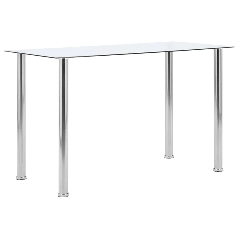 Table de salle à manger design classique 120 x 60 x 75 cm verre trempé transparent DEC036913