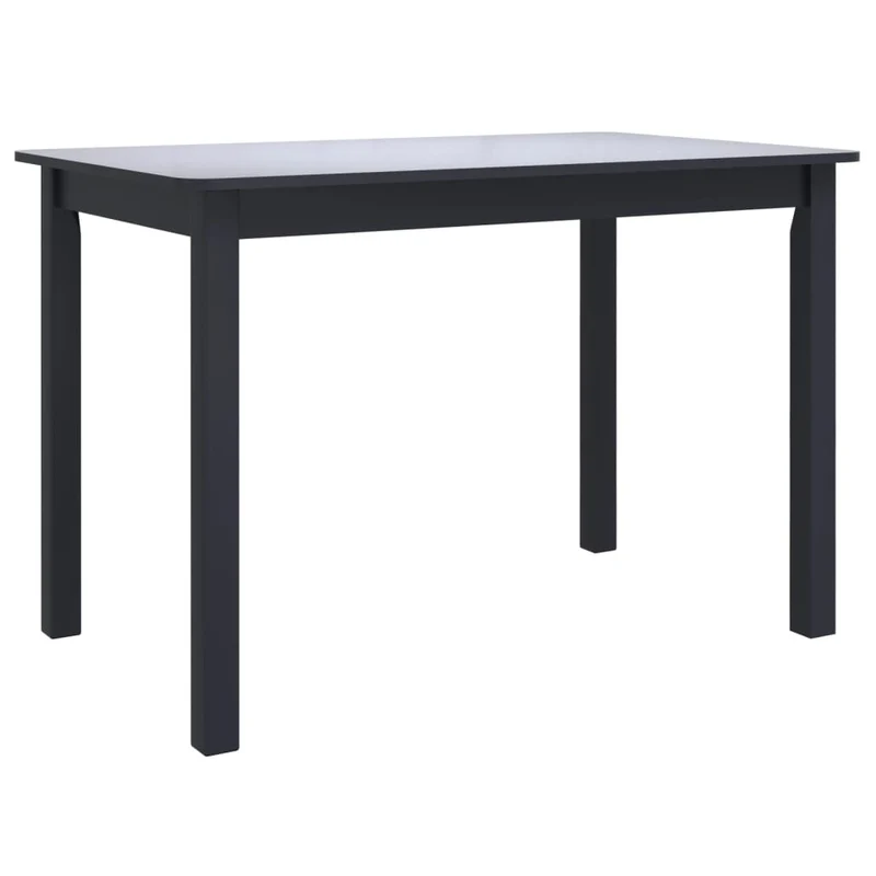 Table de salle à manger design classique 114 x 71 x 75 cm bois d'hévéa massif noir DEC036642