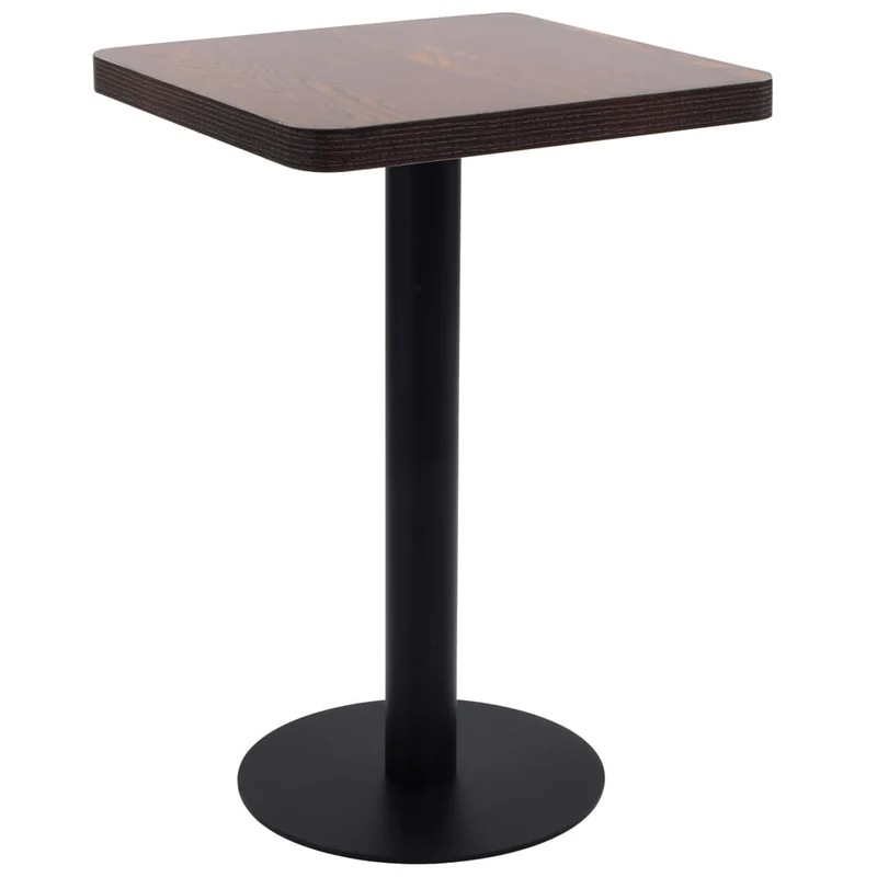 Table d'appoint auxiliaire table bistro hauteur 75 cm MDF et acier noir DEC036573