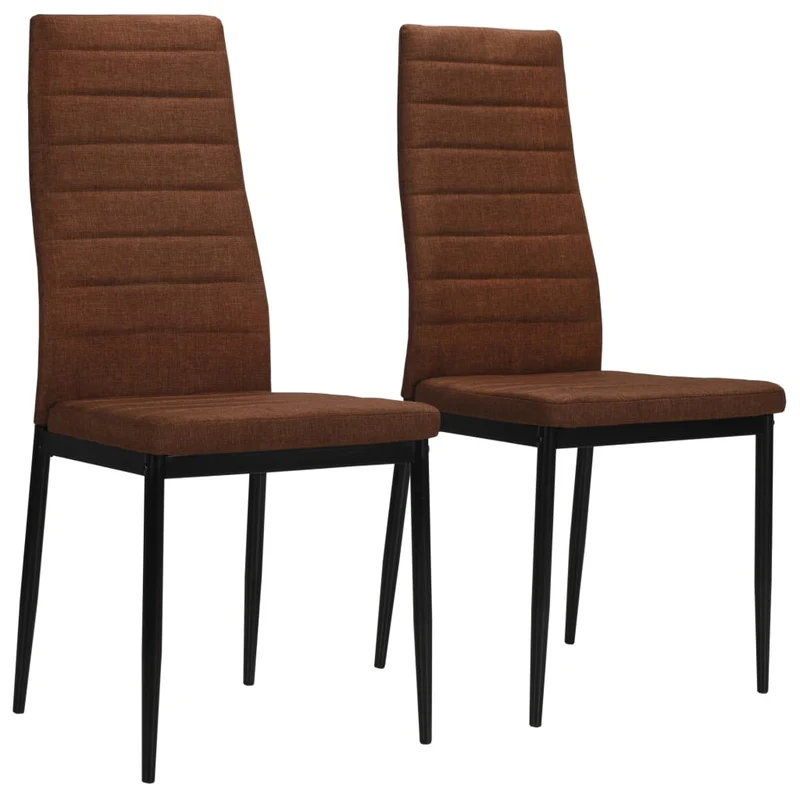 Lot de 2 chaises de salle à manger cuisine design moderne en tissu marron CDS020752