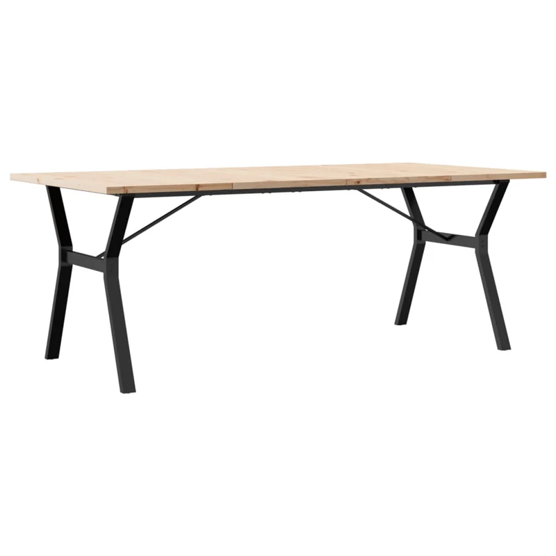 Table de salle à manger design industriel 200 x 100 x 75,5 cm bois pin et acier DEC036830
