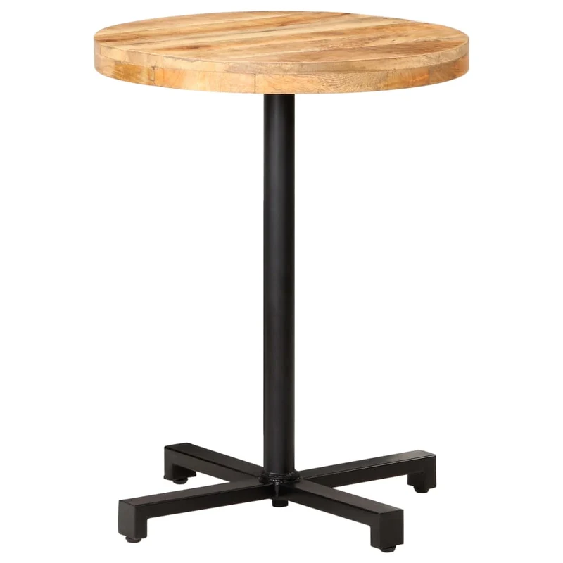Table d'appoint auxiliaire table bistro plateau rond ø60 x 75 cm bois de manguier et fer DEC036583