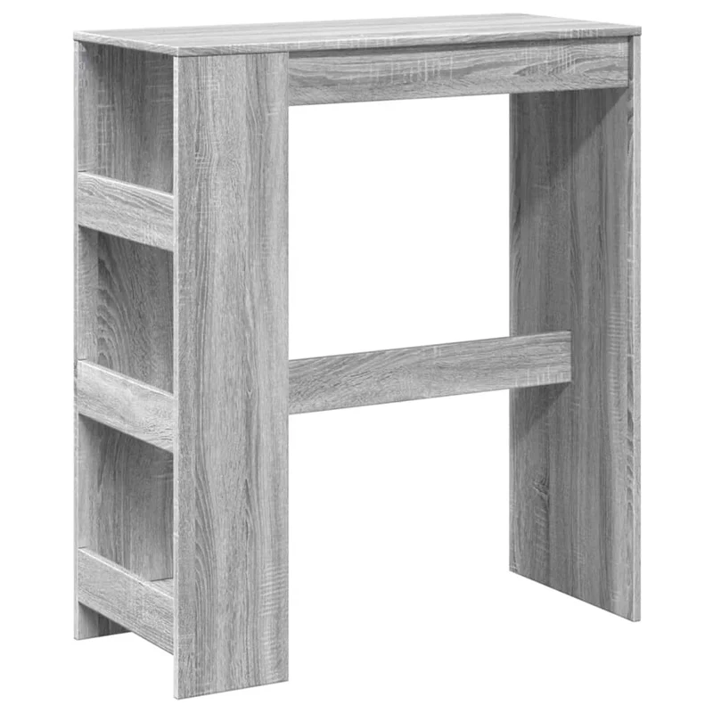 Table d’appoint multifonction avec étagères 90 x 40 x 103,5 cm en bois d'ingénierie gris DEC036394