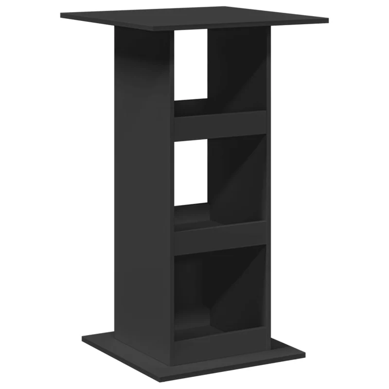 Table d’appoint multifonction avec étagère 60 x 60 x 102 cm bois d’ingénierie noir DEC036337