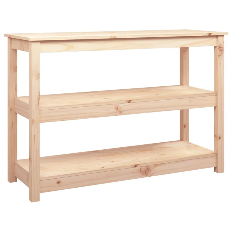 Table console avec étagères 110 x 40 x 74 cm bois massif de pin non traité DEC031526