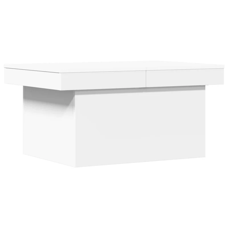 Table basse de salon plateau coulissant design moderne 100 x 55 x 40 cm bois d'ingénierie blanc DEC037799