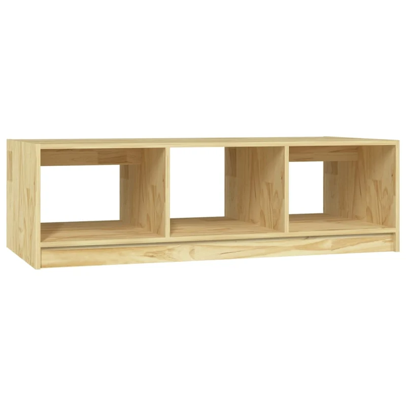 Table basse de salon avec compartiment ouvert 110 x 50 x 34 cm bois de pin massif non traité DEC036984