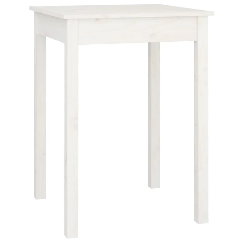 Table d'appoint design moderne blanc 55 x 55 x 75 cm bois massif de pin blanc DEC036763