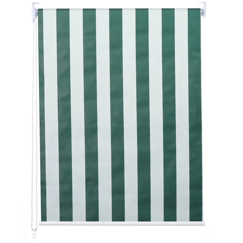 Store enrouleur de fenêtre occultant protection solaire store à tirage latéral 50x160cm opaque vert blanc 04_0004426