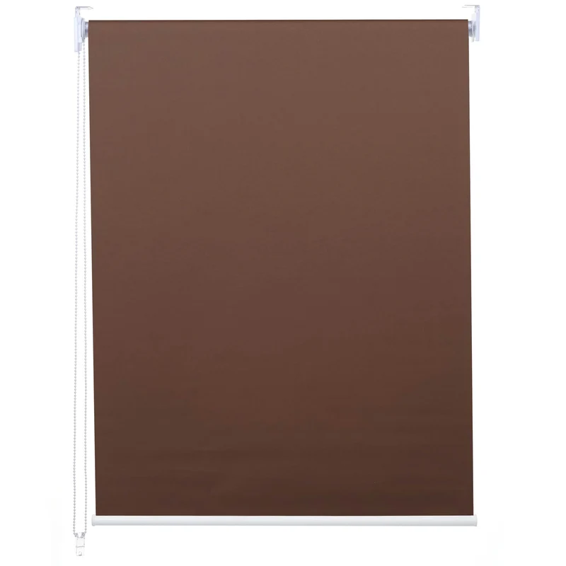 Store enrouleur de fenêtre occultant protection solaire store à tirage latéral 80x160cm opaque marron 04_0004461