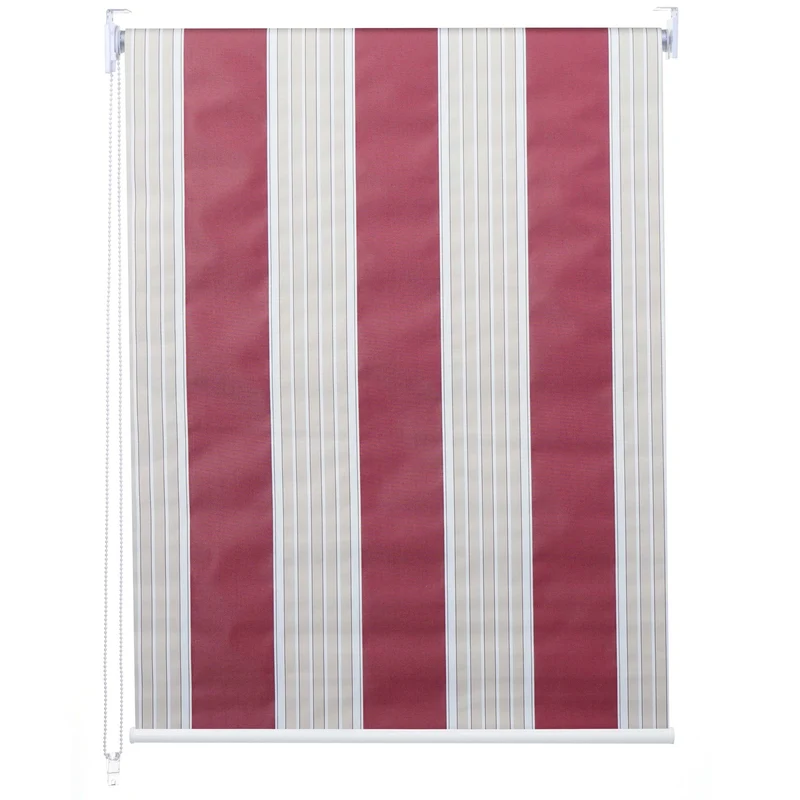 Store enrouleur de fenêtre occultant protection solaire store à tirage latéral 90x230cm opaque rouge/blanc/beige 04_0004590