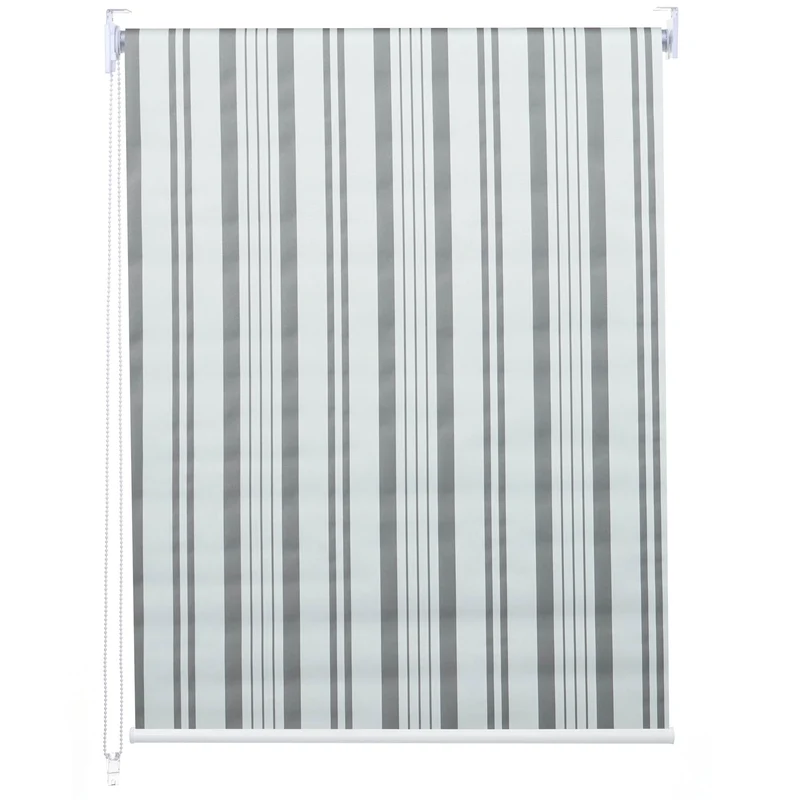 Store enrouleur de fenêtre occultant protection solaire store à tirage latéral 90x230cm opaque gris blanc 04_0004568