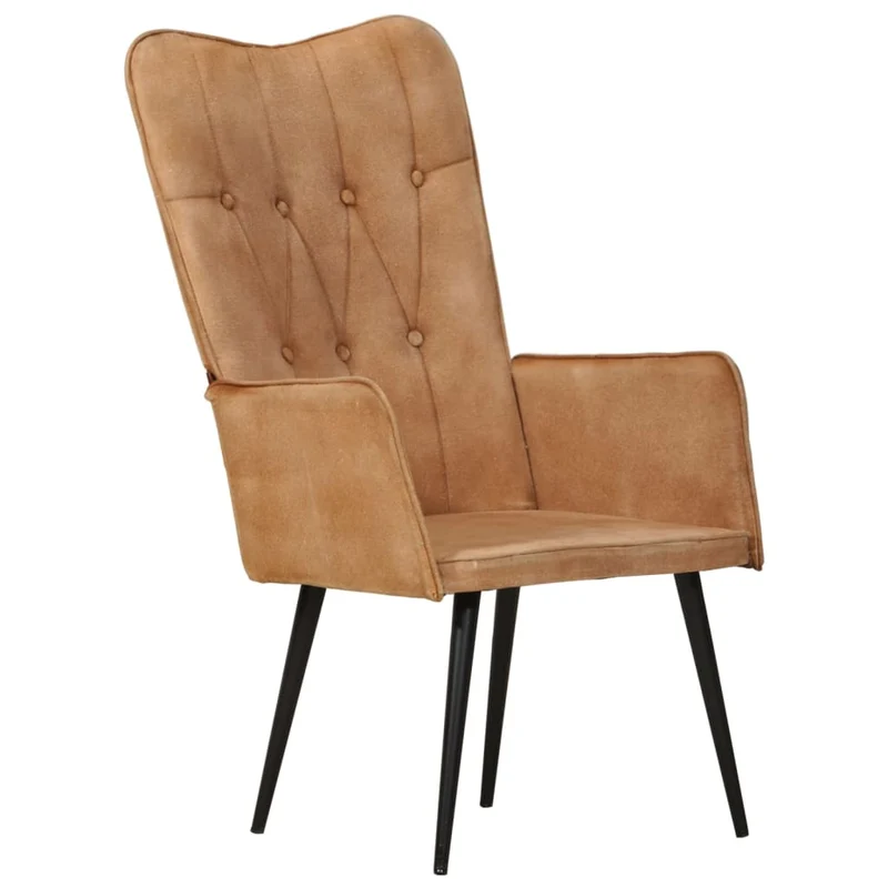 Fauteuil lounge design moderne accoudoirs en tissu marron DEC026815