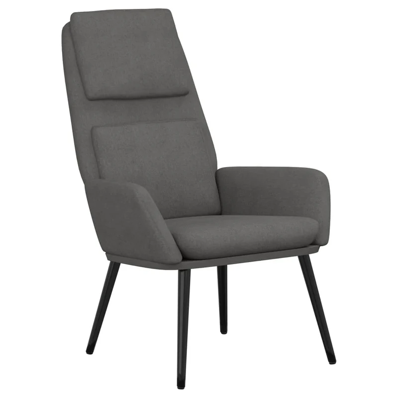 Fauteuil lounge chaise de canapé design moderne en tissu gris clair DEC026661