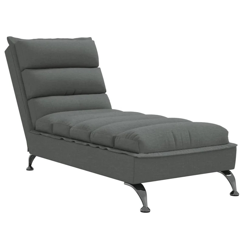 Méridienne chaise longue pour intérieur avec coussins en tissu gris foncé DEC026077